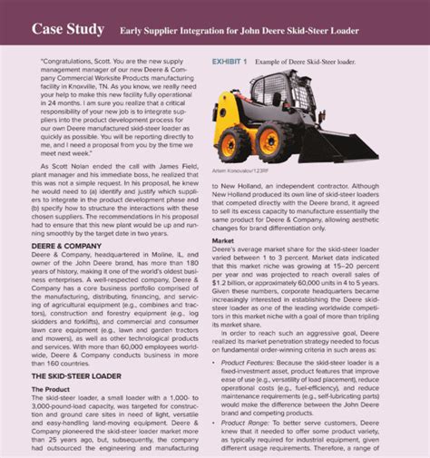 early supplier integration in the design of the skid-steer loader|Early Supplier Integration for Product Development: Case Study.